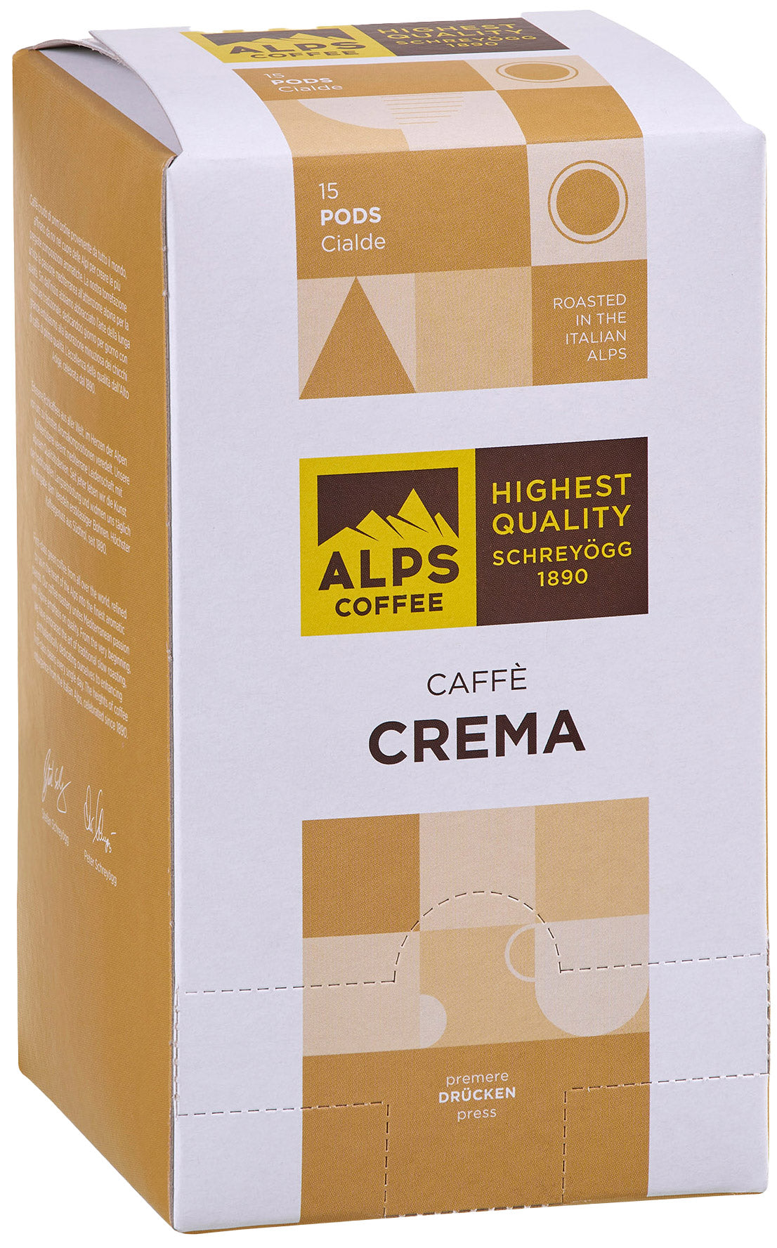 Alps Coffee Espresso Crema Pods, kaffepods