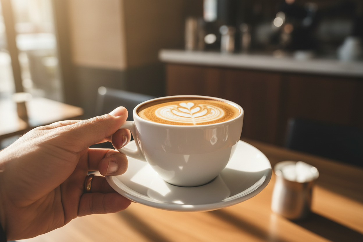 The cup must be a nice white original cup