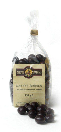 Caffe New York Kaffebönor i högprocentig mörk choklad
